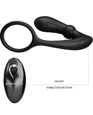 PRETTY LOVE - ANNEAU ANAL ET VIBRATEUR WARREN NOIR