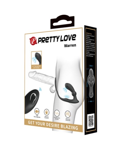 PRETTY LOVE - ANNEAU ANAL ET VIBRATEUR WARREN NOIR