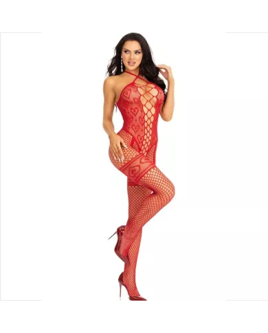 LEG AVENUE - BODYSTOCKING COU LICOL COEURS ROUGES ROUGE
