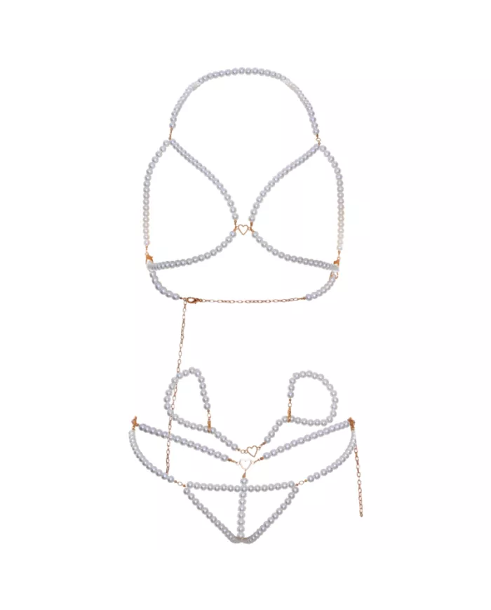 LEG AVENUE - ENSEMBLE BRACELETS SOUTIEN-GORGE ET STRING PERLES LEG AVENUE - ENSEMBLE BRACELETS SOUTIEN-GORGE ET STRING PERLES