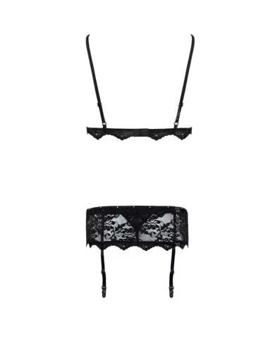 LIVCO CORSETTI FASHION - BELITA LC 90231 SOUTIEN-GORGE + CULOTTE + JARRETIÈRE NOIR S/M