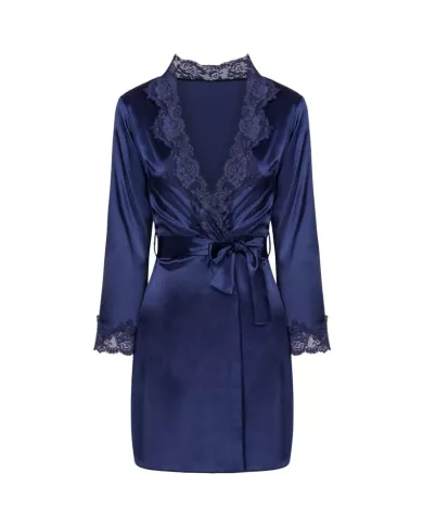 LIVCO CORSETTI FASHION - JACQUELINE LC 90249 ROBE DE CHAMBRE + CHEMISE + CULOTTE BLEU MARINE L/XL