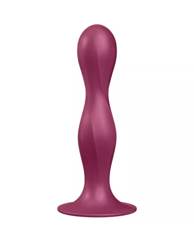 SATISFYER - GODE EN SILICONE DOUBLE BALL-R GRENAT