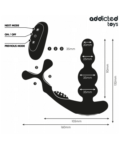 ADDICTED TOYS - MASSEUR DE PROSTATE ROTATIF À TÉLÉCOMMANDE
