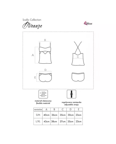 LIVCO CORSETTI FASHION - CHEMISE MIRAAZE LC 90567 + SHORT NOIR L/XL