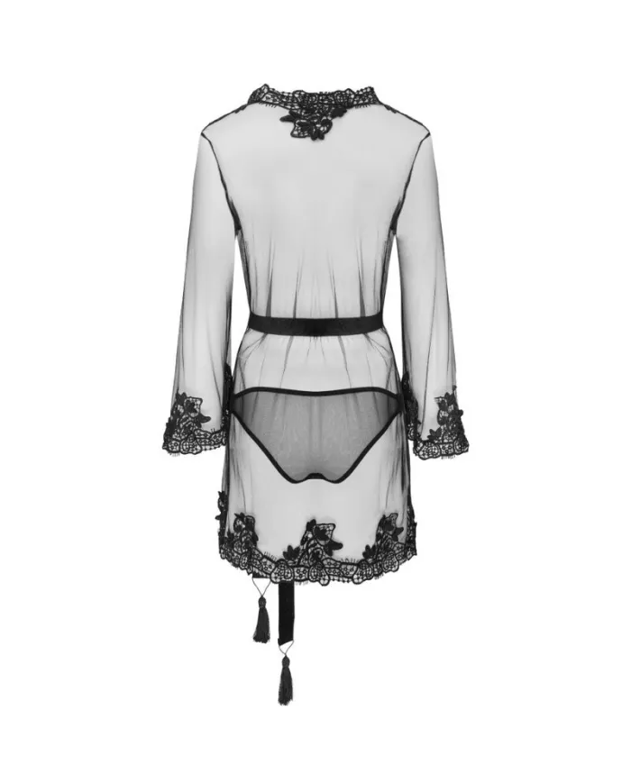 LIVCO CORSETTI FASHION - ROBE DE CHAMBRE + CULOTTE HERINA LC XG056 NOIR TAILLE UNIQUE