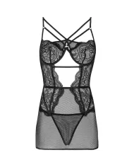 LIVCO CORSETTI FASHION - BARIRIN LC 90633 CHEMISE + CULOTTE NOIR L/XL