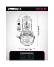 PDX ELITE - VIEWTUBE VAC XXL MANGE TRANSPARENTE AVEC POMPE D'ASPIRATION 27,3 CM