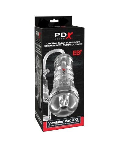 PDX ELITE - VIEWTUBE VAC XXL MANGE TRANSPARENTE AVEC POMPE D'ASPIRATION 27,3 CM