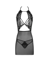 LIVCO CORSETTI FASHION - MALVIAMI LC 90625 CHEMISE + CULOTTE NOIR L/XL