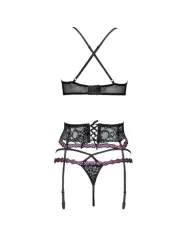 LIVCO CORSETTI FASHION - SNEHANA LC 90443 SOUTIEN-GORGE + JARRETIÈRE + CULOTTE NOIR