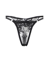 SUBBLIME - ENSEMBLE 3 PIÈCES SOUTIEN-GORGE + STRING + JARRETIÈRE IMPRIMÉ FLORAL NOIR S/M SUBBLIME - ENSEMBLE 3 PIÈCES SOUTIEN-GORGE + STRING + JARRETIÈRE IMPRIMÉ FLORAL NOIR S/M