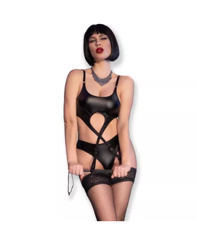 CHILIROSE - CR 4625 ENSEMBLE QUATRE PIÈCES SANS CROTCHLES NOIR M