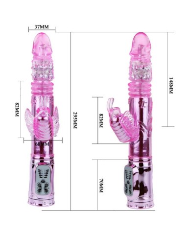 BAILE - VIBRATEUR RECHARGEABLE AVEC STIMULATEUR DE PAPILLON ROTATION ET THROBBING