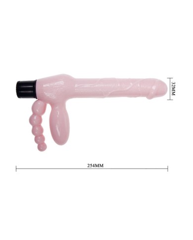 BAILE - HARNAIS SANS CORDE TPR AVEC VIBRATION ET STIMULATION ANAL 25.4 CM