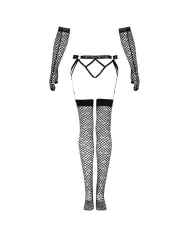 LIVCO CORSETTI FASHION - ENSEMBLE NEMALIA JARRETIÈRE + BAS + GANTS NOIR