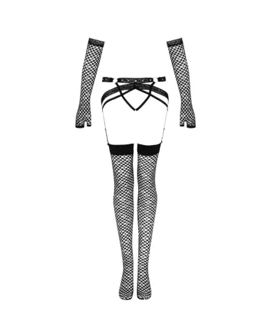 LIVCO CORSETTI FASHION - ENSEMBLE NEMALIA JARRETIÈRE + BAS + GANTS NOIR