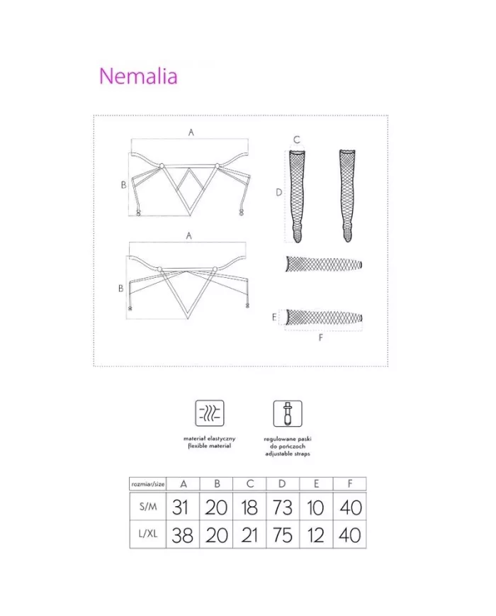 LIVCO CORSETTI FASHION - ENSEMBLE NEMALIA JARRETIÈRE + BAS + GANTS NOIR