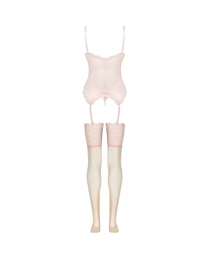 LIVCO CORSETTI FASHION - ENSEMBLE PERSINNE PÊCHE CORSET + CULOTTE + BAS