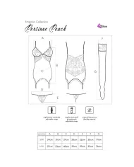 LIVCO CORSETTI FASHION - ENSEMBLE PERSINNE PÊCHE CORSET + CULOTTE + BAS