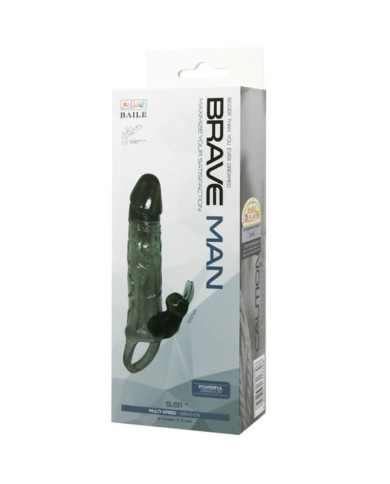 BAILE - COUVRE-PÉNIS BRAVE MAN AVEC LAPIN NOIR 16.5 CM