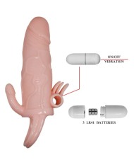 BAILE - COUVRE-PÉNIS BRAVE MAN AVEC CHAIR DE STIMULATION CLIT ET ANAL 16.5 CM