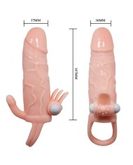 BAILE - COUVRE-PÉNIS BRAVE MAN AVEC CHAIR DE STIMULATION CLIT ET ANAL 16.5 CM