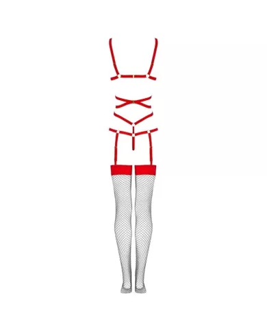 LIVCO CORSETTI FASHION - THIARA LC 20213 ENSEMBLE CORPS + BAS ROUGE S/M