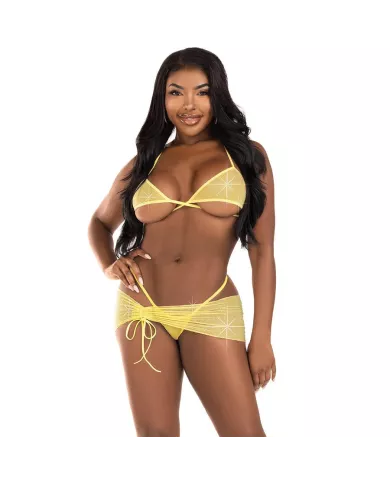 LEG AVENUE - ENSEMBLE TROIS PIÈCES DIAMANTS JAUNE M/L