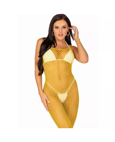 LEG AVENUE - ROBE LONGUE FILET JAUNE TAILLE UNIQUE LEG AVENUE - ROBE LONGUE FILET JAUNE TAILLE UNIQUE