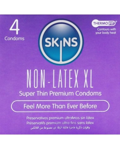SKINS - PRÉSERVATIFS SANS LATEX, PAQUET DE 4, FORMAT XL