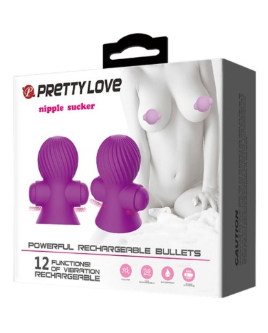 PRETTY LOVE - STIMULATEURS DE NIPPLE 12 MODES VIBRATION LILAS