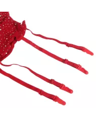 SUBBLIME - 952181 BODYSTOCKING RESILLE AVEC GANTS ET DIAMANTS ROUGE TAILLE UNIQUE SUBBLIME - 952181 BODYSTOCKING RESILLE AVEC GANTS ET DIAMANTS ROUGE TAILLE UNIQUE