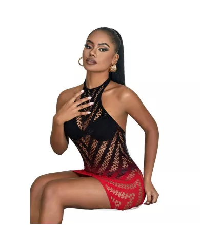SUBBLIME - 952242 ROBE RÉSILLE ÉLASTIQUE DÉGRADÉ ROUGE ET NOIR TAILLE UNIQUE