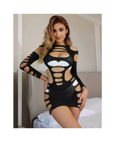 SUBBLIME - 952266 ROBE RÉSILLE ÉLASTIQUE MANCHES LONGUES NOIR TAILLE UNIQUE