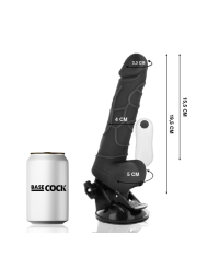 BASECOCK - VIBRATEUR RÉALISTE TÉLÉCOMMANDE NATUREL AVEC TESTICULES19.5 CM -O- 4 CM