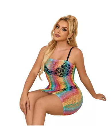 SUBBLIME - 952365 ROBE RÉSEILLE ÉPAULES NUES ARC-EN-CIEL TAILLE UNIQUE