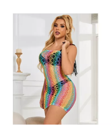 SUBBLIME - 952365 ROBE RÉSEILLE ÉPAULES NUES ARC-EN-CIEL TAILLE UNIQUE