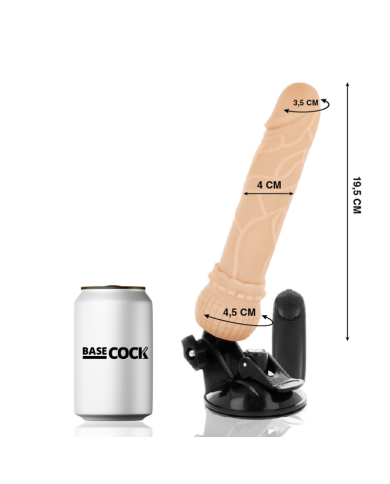 BASECOCK - VIBRATEUR RÉALISTE TÉLÉCOMMANDE NATUREL 19.5 CM -O- 4 CM