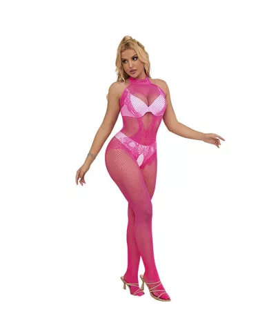 SUBBLIME - 952389 BODYSTOCKING RÉSILLE ET DENTELLE SANS FOURRURE AVEC COL MONTANT ROSE TAILLE UNIQUE SUBBLIME - 952389 BODYSTOCKING RÉSILLE ET DENTELLE SANS FOURRURE AVEC COL MONTANT ROSE TAILLE UNIQUE