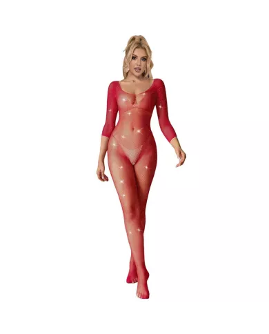SUBBLIME - 952419 BODYSTOCKING RESILLE AVEC LOSANGES MANCHES LONGUES ROUGE TAILLE UNIQUE SUBBLIME - 952419 BODYSTOCKING RESILLE AVEC LOSANGES MANCHES LONGUES ROUGE TAILLE UNIQUE