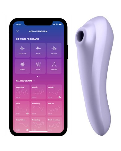 SATISFYER - VIBRATEUR DUAL PLEASURE AIR PULSE MAUVE