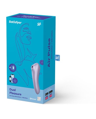SATISFYER - VIBRATEUR DUAL PLEASURE AIR PULSE MAUVE