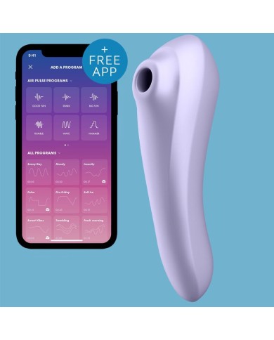 SATISFYER - VIBRATEUR DUAL PLEASURE AIR PULSE MAUVE