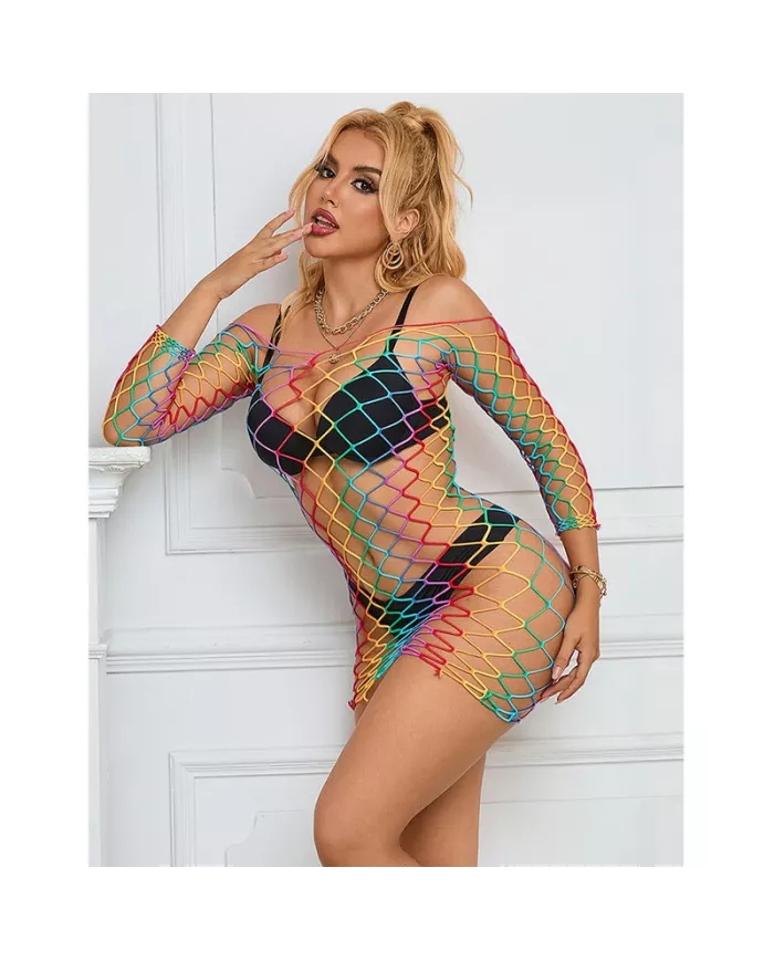 SUBBLIME - 952426 ROBE RÉSILLE MANCHES LONGUES ARC-EN-CIEL TAILLE UNIQUE