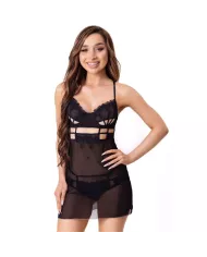 LIVCO CORSETTI FASHION - MAIA 20247 BABYDOLL + STRING NOIR L/XL