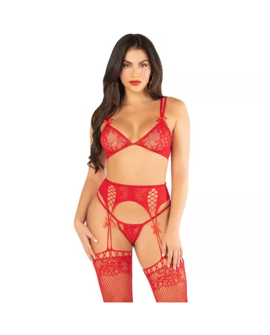 LEG AVENUE - SOUTIEN-GORGE + STRING + BAS ROUGE TAILLE UNIQUE LEG AVENUE - SOUTIEN-GORGE + STRING + BAS ROUGE TAILLE UNIQUE