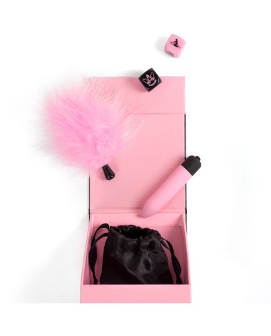 SECRET PLAY - COFFRET DE PLAISIRS POUR COUPLES : DÉS + BALLE VIBRANTE + STYLO À PLUME