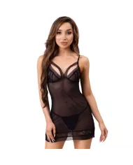 LIVCO CORSETTI FASHION - TIANA LC 20208 CHEMISE + STRING NOIR S/M