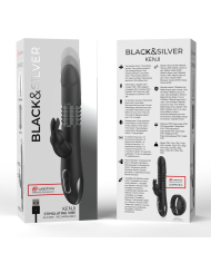 BLACK&SILVER - KENJI VIBROMASSEUR RABBIT UP & DOWN + TÉLÉCOMMANDE WATCHME